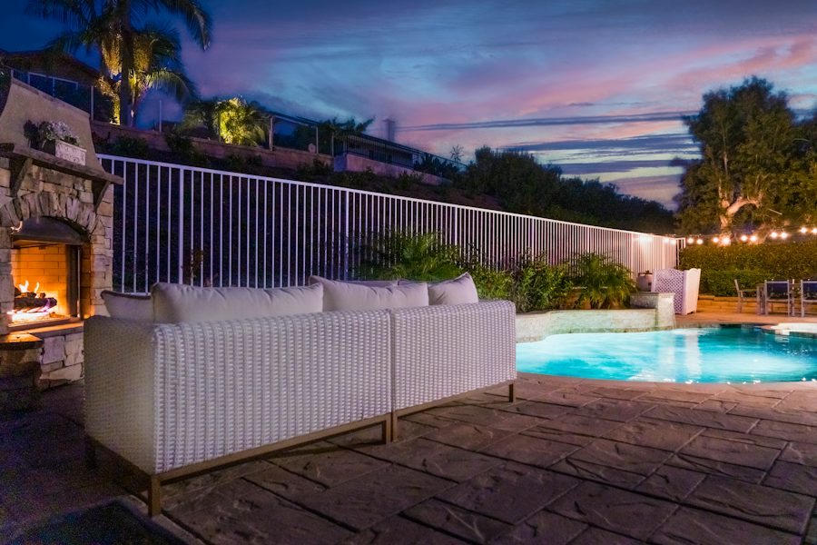 Contemporary Mansion concept: Terrace & fire