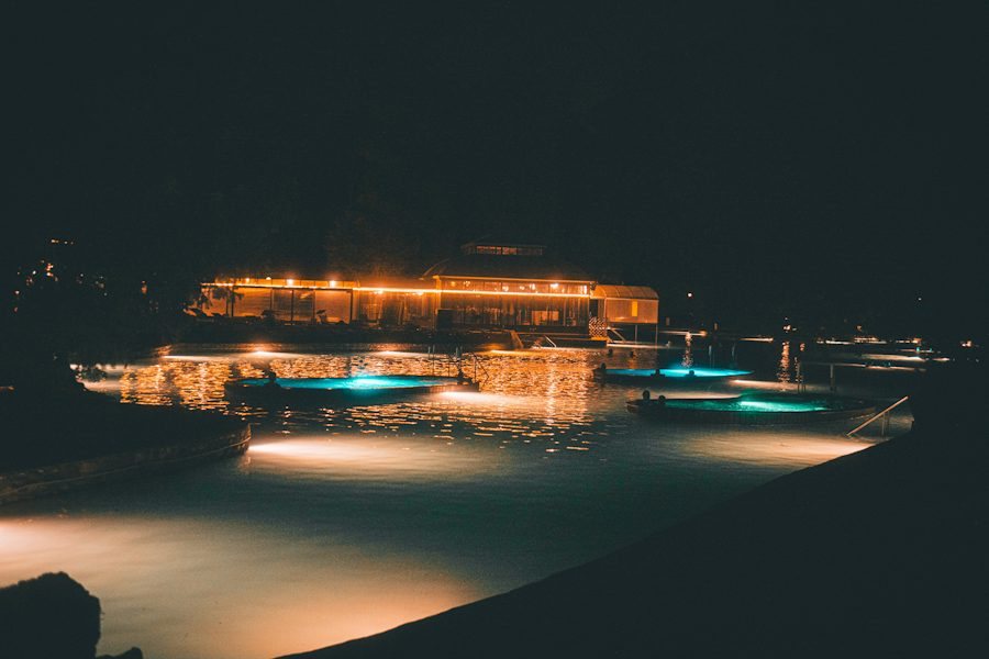 Contemporary Mansion concept: Night aerial