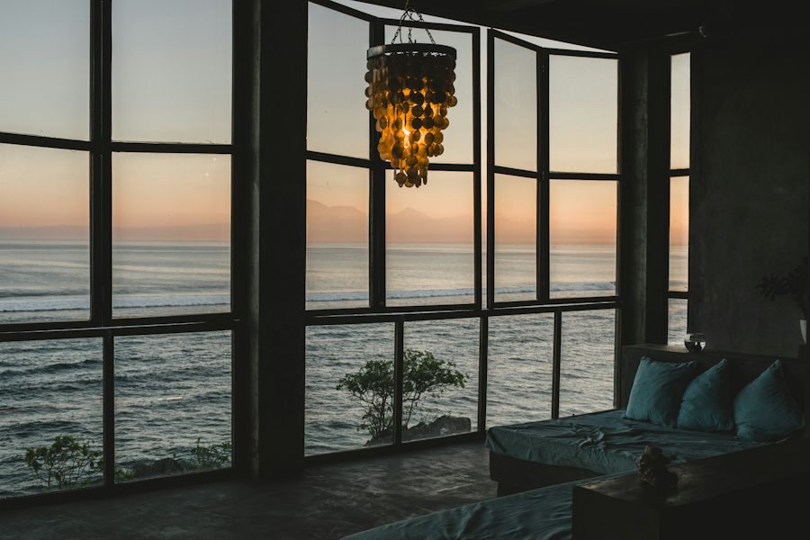 Oceanfront Penthouse concept: Interior at sunset